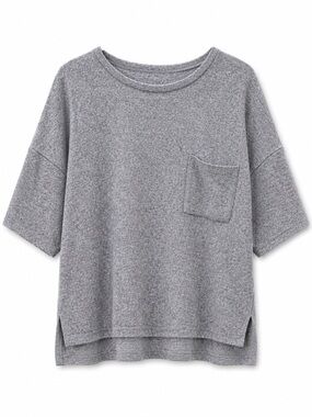 ZARA Heather Grey Oversized Soft Knit Sweater with Pocket - Size S